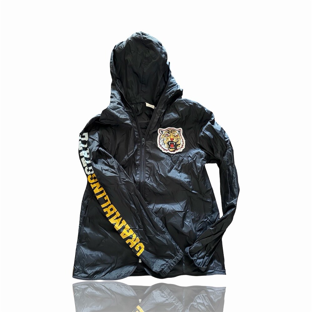Grambling State Tigers Windbreaker Jacket Men's S Black Hooded Full Zip: HBCU